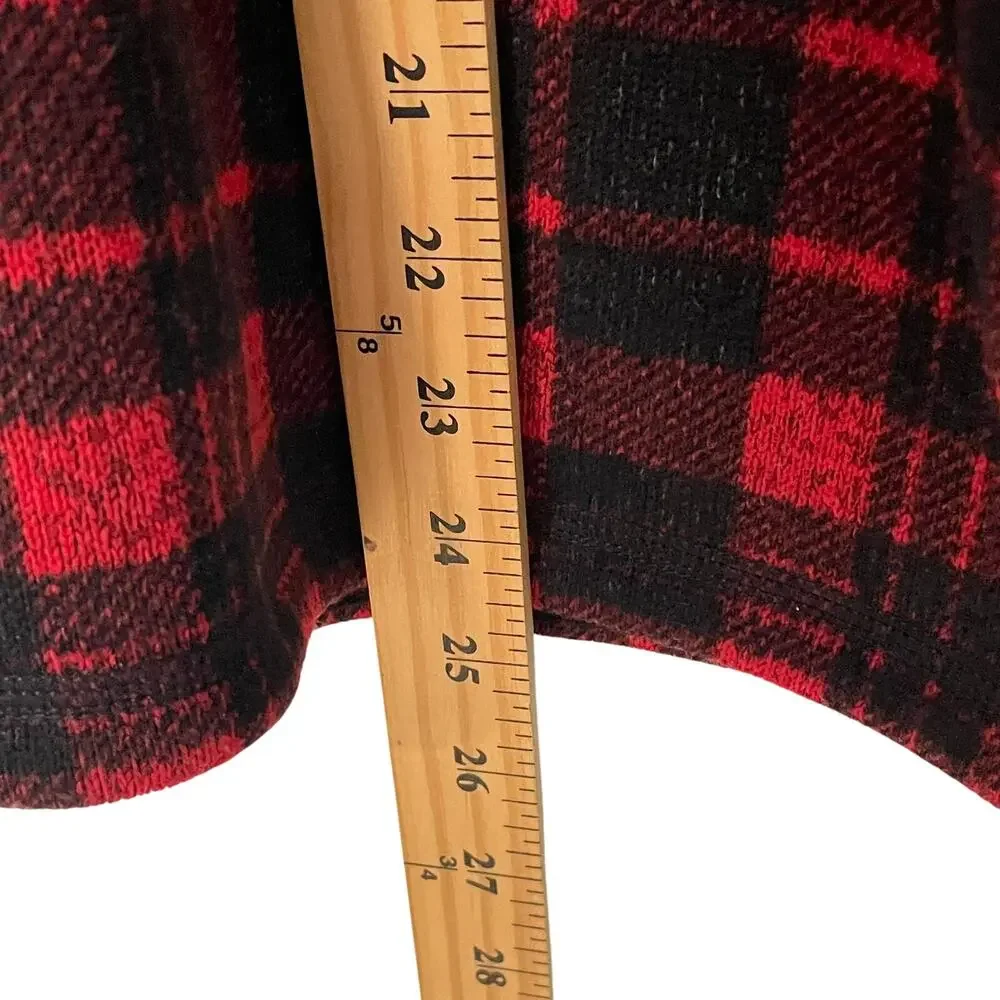 The North Face Mens Fleece S 1/4 Zip Red Buffalo Plaid Gordon Lyons